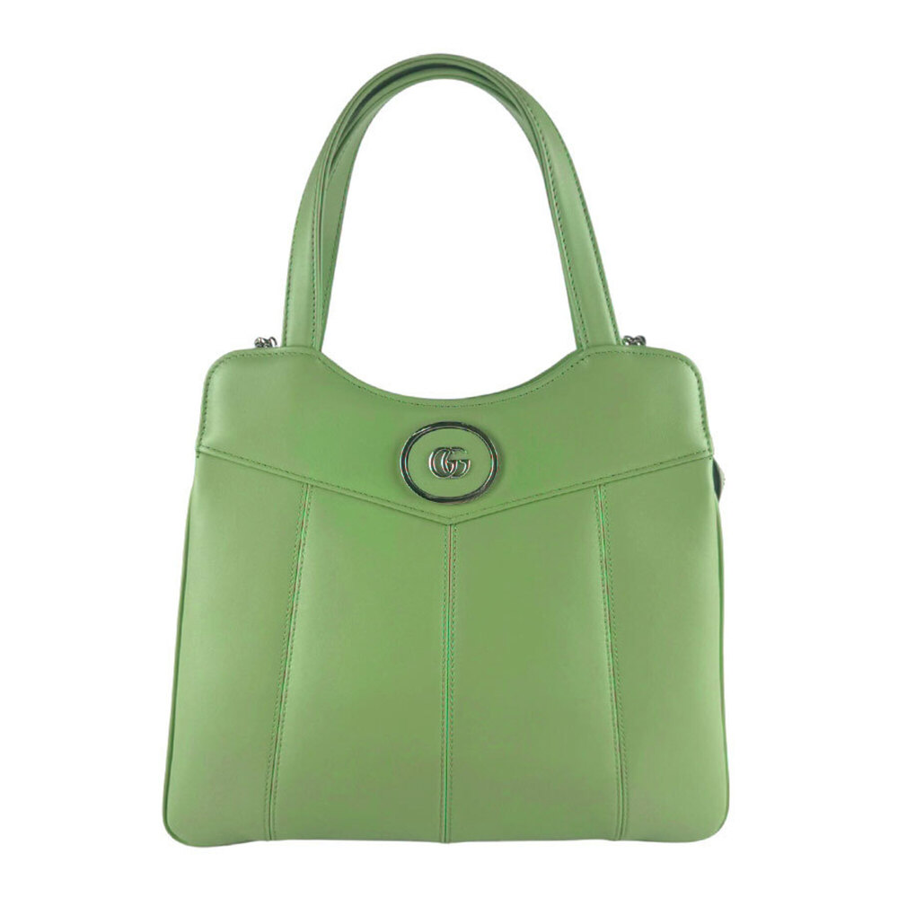 Gucci handbag/shoulder bag, leather, green and silver, women's, z10291